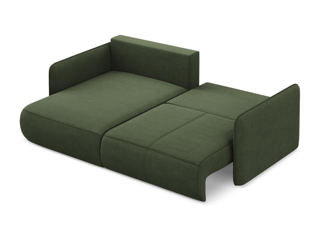 Boisona WEPJ88942 2.5-seater left-hand corner sofa bed in textured fabric - olive