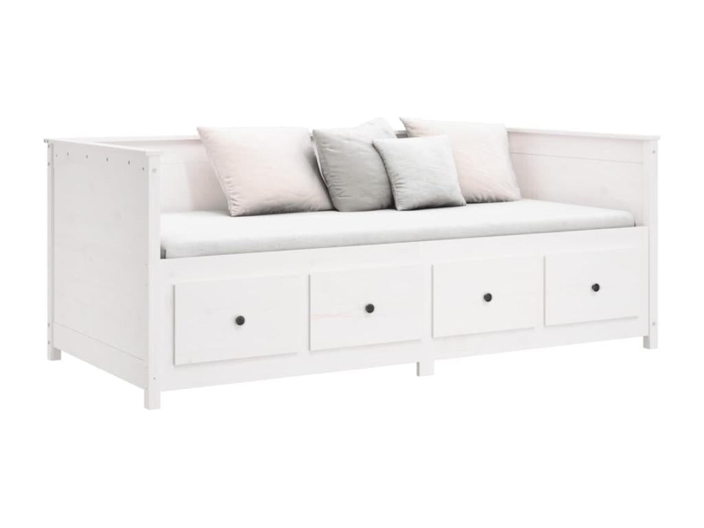White Daybed 90x190 cm Solid Pine Wood VCMD40652