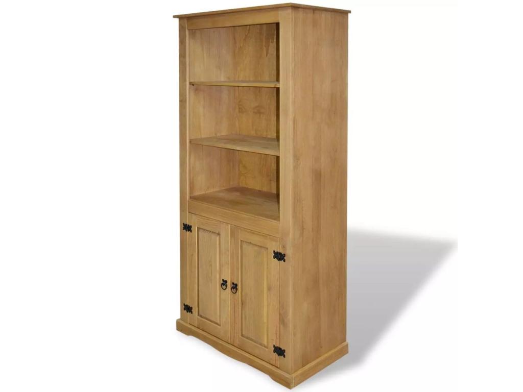 Boisona KIXZ04102 2-Door Storage Cabinet in Natural Solid Pine