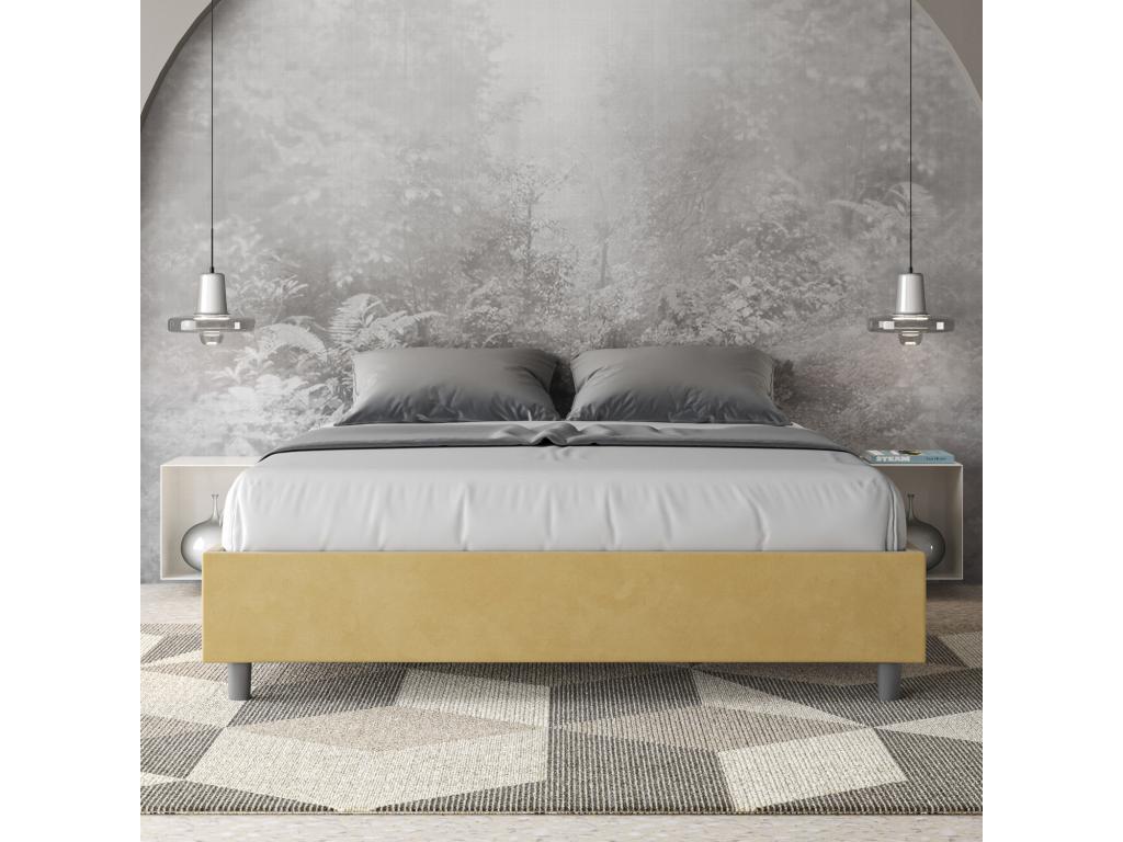 Boisona GPDS47800 Upholstered Storage Bed 160x200 Ochre Microfiber