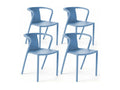 Set of 4 blue plastic chairs UJMH27501