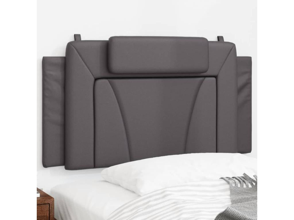 Grey faux leather headboard cushion 100 cm UPVJ86490