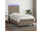 Upholstered bed base with mattress and LED lighting, 100x200 cm, Fabric MSVD49147