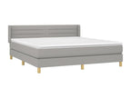 Upholstered bed base with mattress, light grey, 160x200cm, fabric QNLW78947
