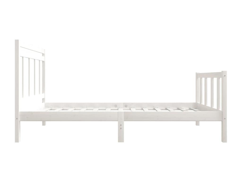 Bed frame without mattress, white, solid wood, 100x200 cm, PRAG63712