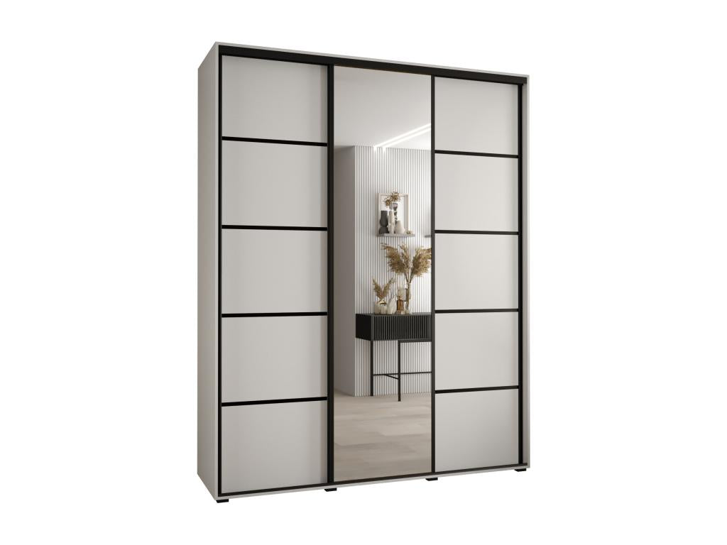 5-DOOR SLIDING WARDROBE 235.2/180/60 3 doors White/White/Black VQZE19235