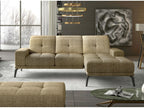 Boisona 5-seater right-hand corner sofa in mottled beige fabric, 265cm, MRQK63166