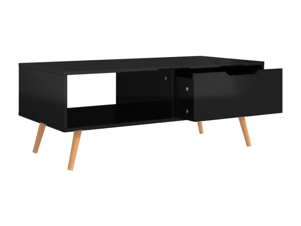 Glossy black coffee table 100x49.5x43 cm Chipboard GZLP52713