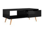 Glossy black coffee table 100x49.5x43 cm Chipboard GZLP52713