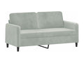 2-piece light grey velvet sofa set JSRP41426