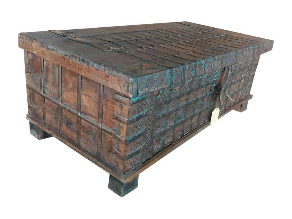 Brown wooden storage table 117x58x45h LWLV99651