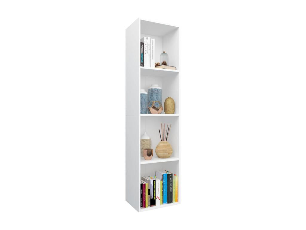 White Bookcase/TV Unit 36x30x143 cm Engineered Wood TJMI55155