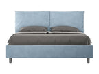 Boisona HNJP79647 160x190cm Upholstered Double Storage Bed in Light Blue Microfiber