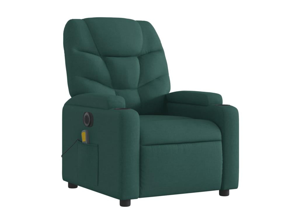 Electric Reclining Massage Chair, Dark Green Fabric WBGC34403
