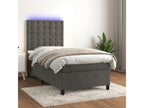 Boisona bed base and mattress with LED lighting, dark grey, 80x200 cm, NDXN73640