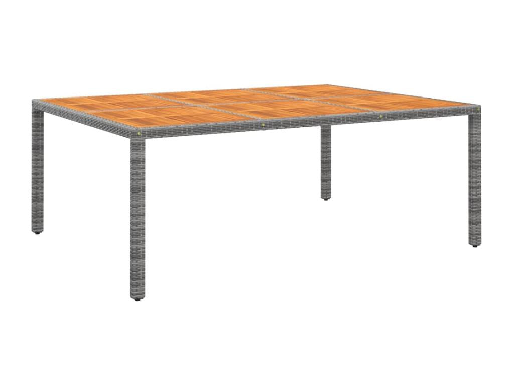 11-piece garden dining set, grey wicker resin, YCSY83854