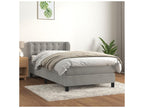 Boisona bed base and mattress, light grey 90x200 velvet CVXC22933