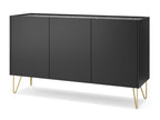 Boisona K144 Chest of Drawers 144x37x83 Black / Gold DRNO53020