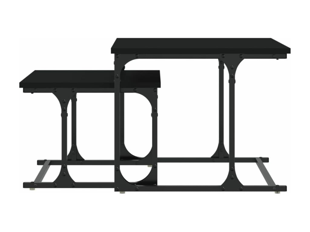 Nesting coffee table, 2 pieces, black engineered wood BRSQ82558