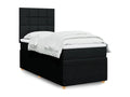Boisona bed base with black mattress 90x190 cm fabric WJYX83589
