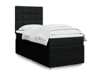 Boisona bed base with black mattress 90x190 cm fabric WJYX83589