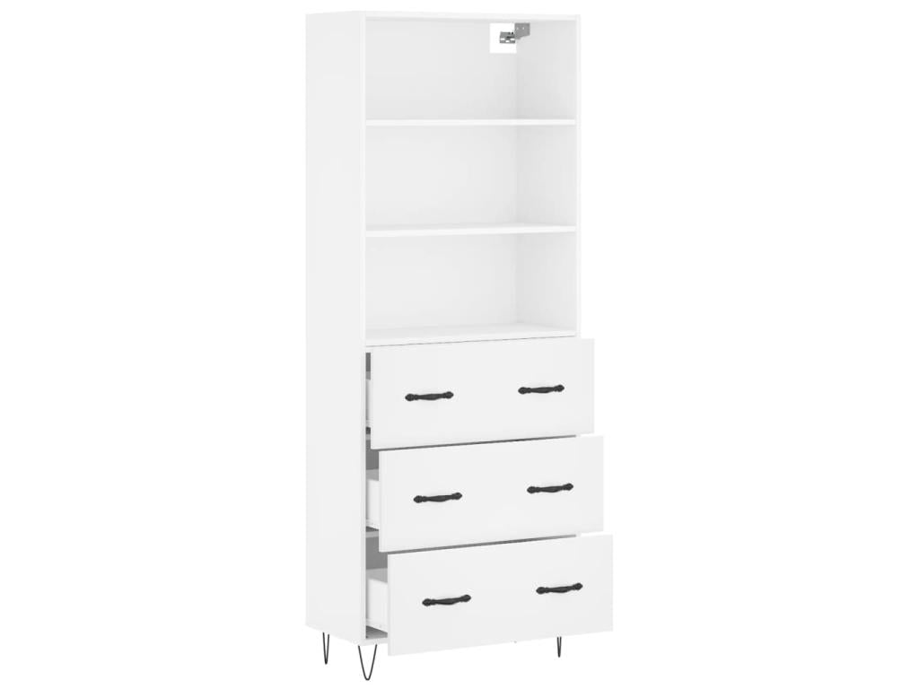 White Highboard 69.5x34x180 cm Engineered Wood WZCV08330