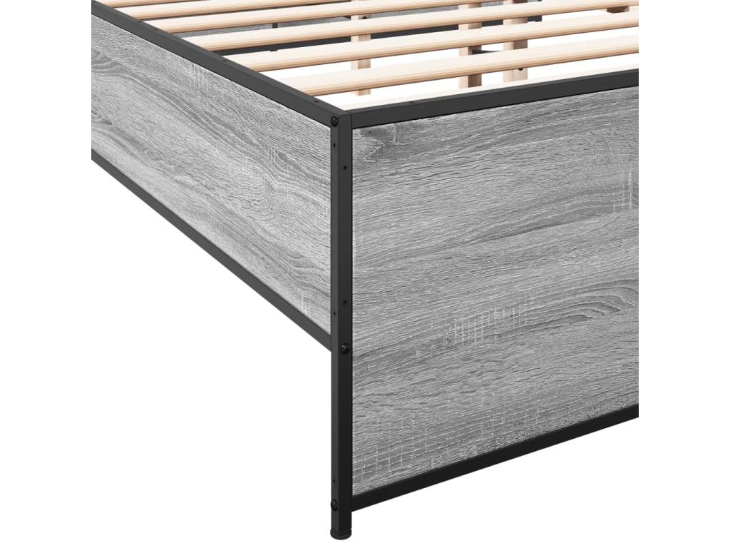 Boisona grey bed frame 200x200 cm engineered wood and metal OTOF45690