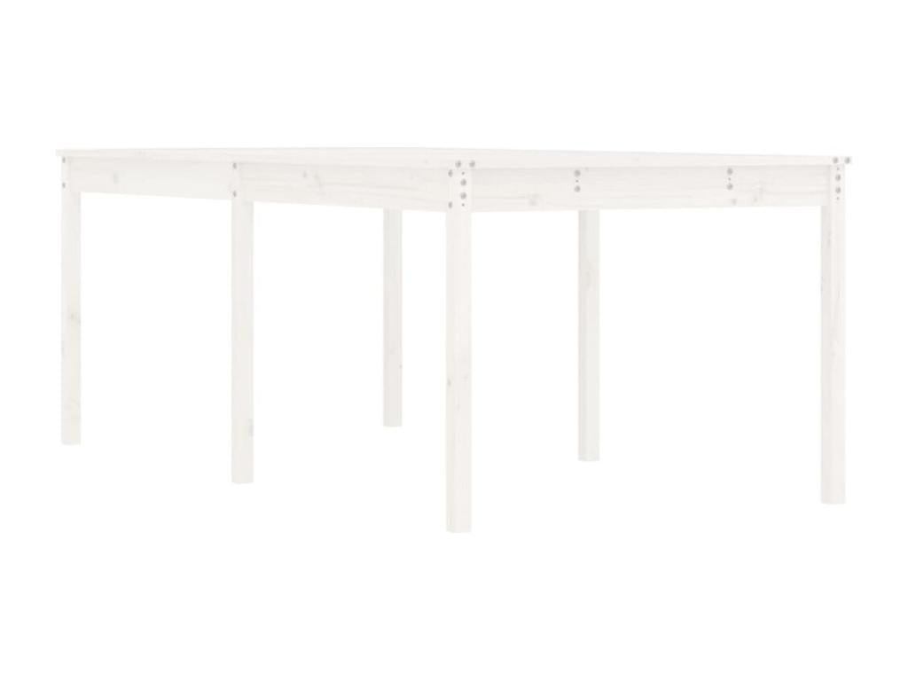 White garden table 203.5x100x76 cm solid pine wood WKSF88444