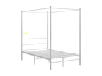 White metal four-poster bed frame without mattress, 120x200 cm, TCGB93013