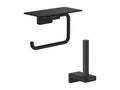 Boisona Toilet Paper Holder with Shelf, Matte Black, SHFV75710