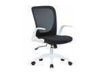 Boisona Office Chair, Executive Chair in Boisona with Armrests, Ergonomic Seat with Folding Armrests, 60x59x86/96 cm, Black and White, NAZU23288