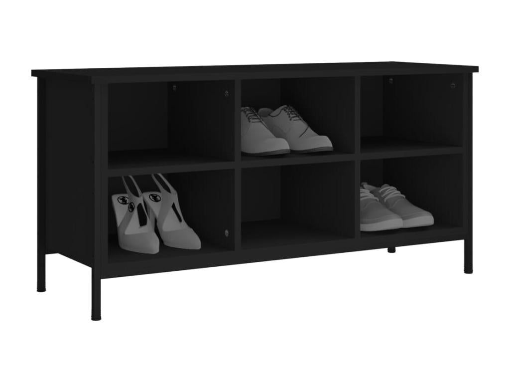 Black shoe cabinet 100x35x50 engineered wood BKTY09027