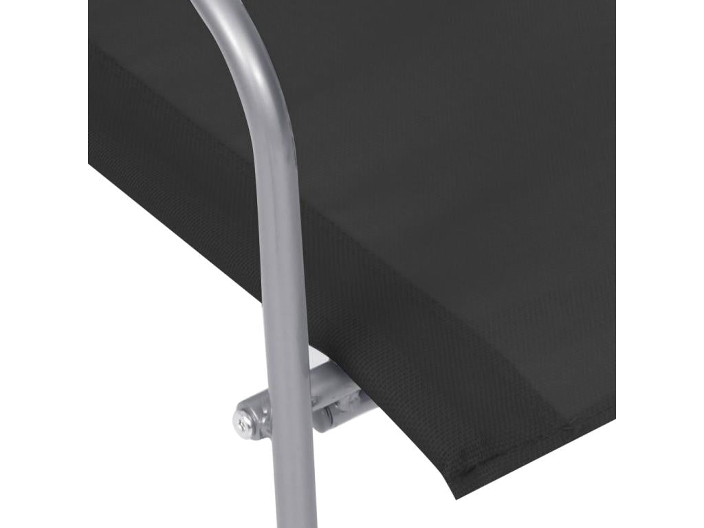 4-piece garden furniture set, fabric and steel, black, BSFR84430