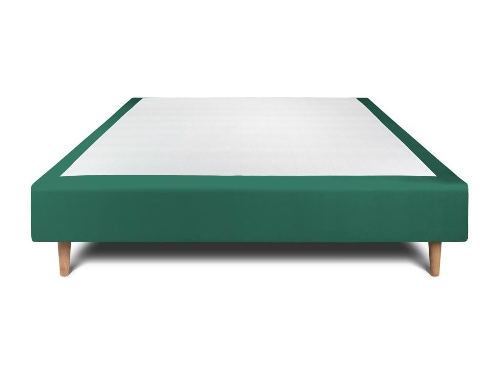 Upholstered Green Velvet Bed Base 140x190 H35cm HZWX99499