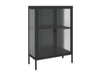 Black sideboard 75x35x105 cm glass and steel SXBF37330