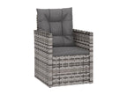 Garden armchair with cushions, grey woven resin AQVN16894