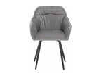 Grey velvet dining chairs - 2 pieces, 44cm diameter x 85cm height, WMBO93572