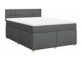 Boisona bed base with mattress, dark grey, 140x190cm, fabric OGCC80238