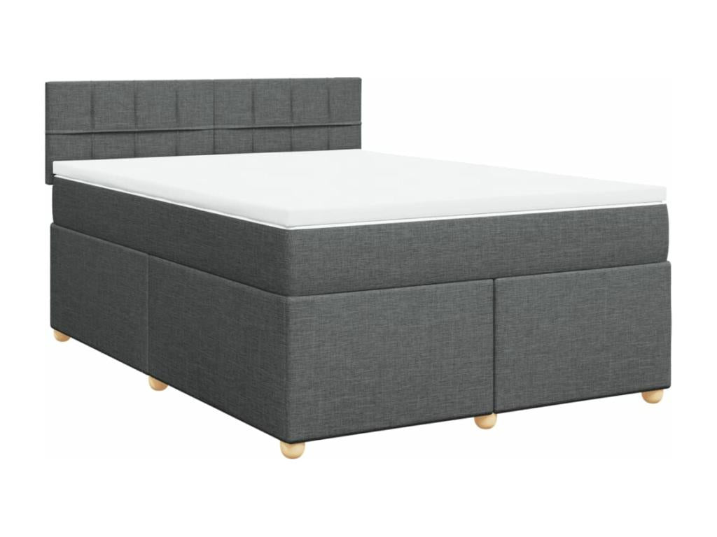 Boisona bed base with mattress, dark grey, 140x190cm, fabric OGCC80238
