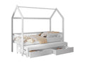 Boisona 166 Single Bed with an additional pull-out bed, White, 90x190 - 90x200 cm, Wood, EOKA01197