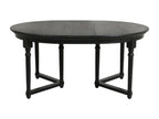 Extendable Round Table with 6 Wooden Legs - Boisona Black - Boisona HYXS85775