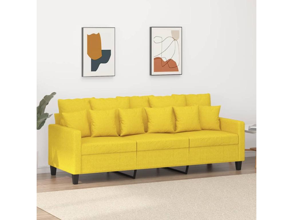 3-seater sofa, light yellow, 180 cm, fabric PQFK03795