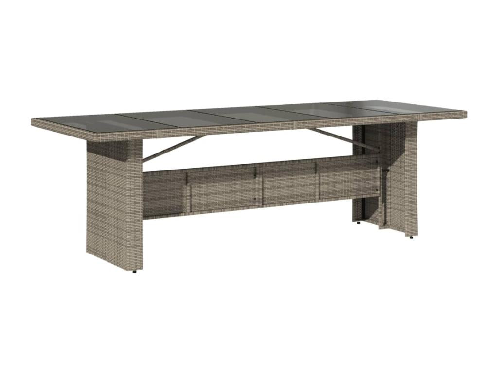 11-piece garden dining set with grey poly rattan cushions MOAT96358