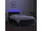 Upholstered bed base with mattress and LED lighting, black, 90x190 cm, fabric TOWD56003