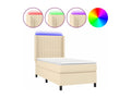 Boisona bed base with mattress and LED lighting, Cream, 100x200 cm, Fabric DOLI26473