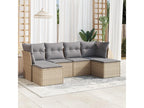 Garden furniture set with cushions, 6 pieces, beige woven resin VDCX73170