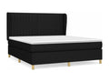 Upholstered bed base with mattress, black, 160x200 cm, fabric, IEYJ32628