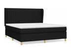 Upholstered bed base with mattress, black, 160x200 cm, fabric, IEYJ32628