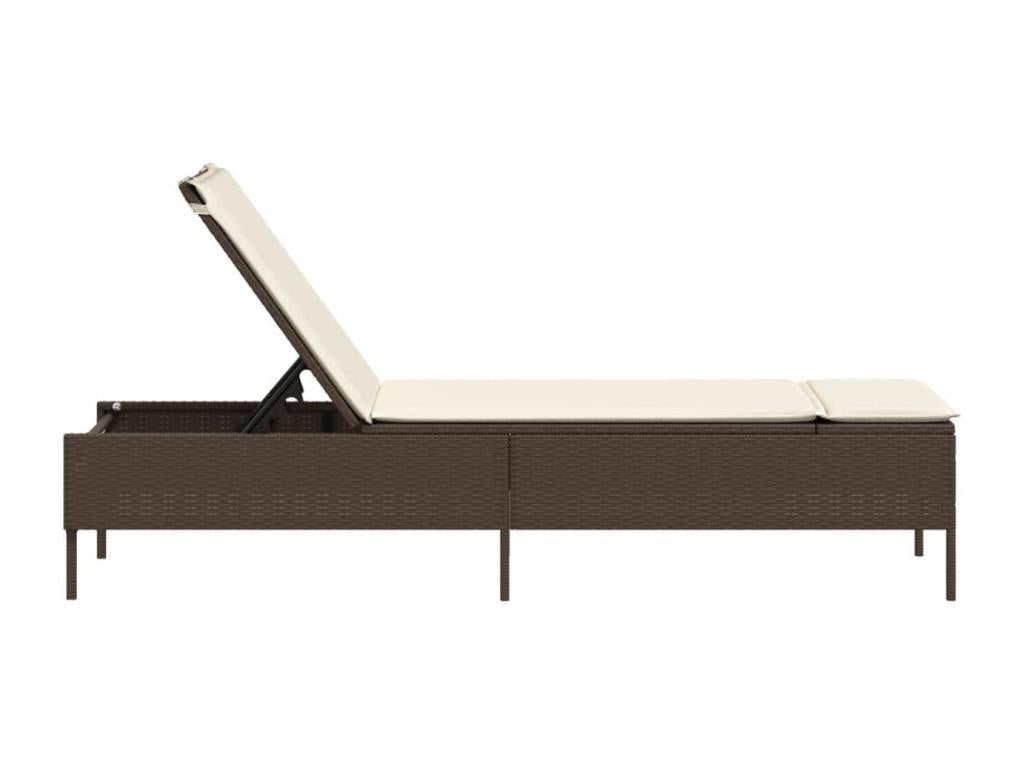 Lounge chair with brown cushion, woven resin ANTZ61302