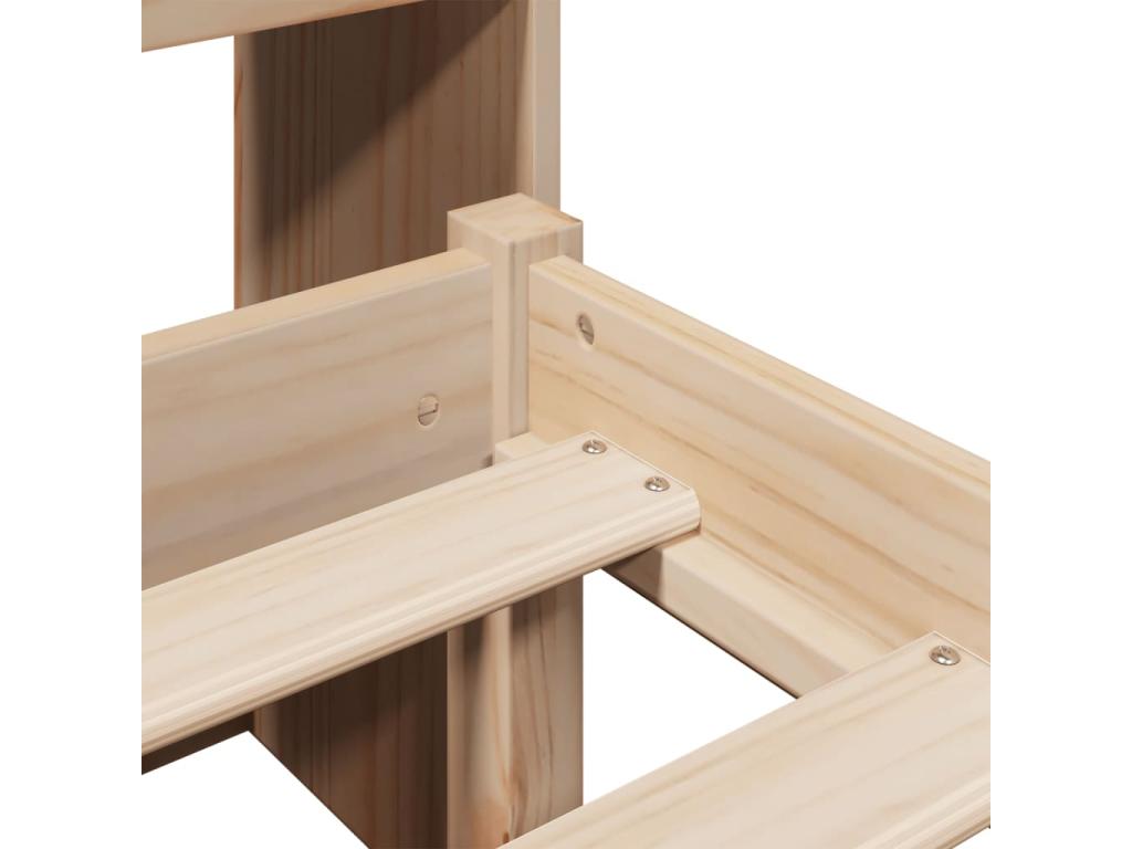 Bookshelf bed without mattress 140x200 cm solid pine wood WIFP88122